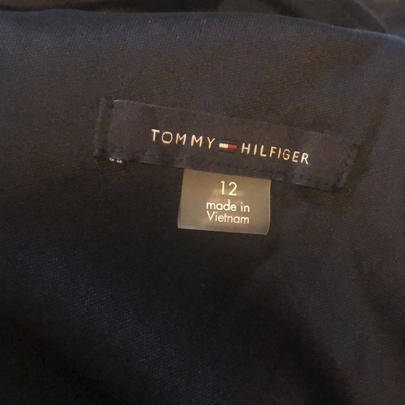 Tommy Hilfiger-Sleeveless Dark Navy Polka Dot Tea Length Dress Sz. 16, 18 - Picture 8 of 11